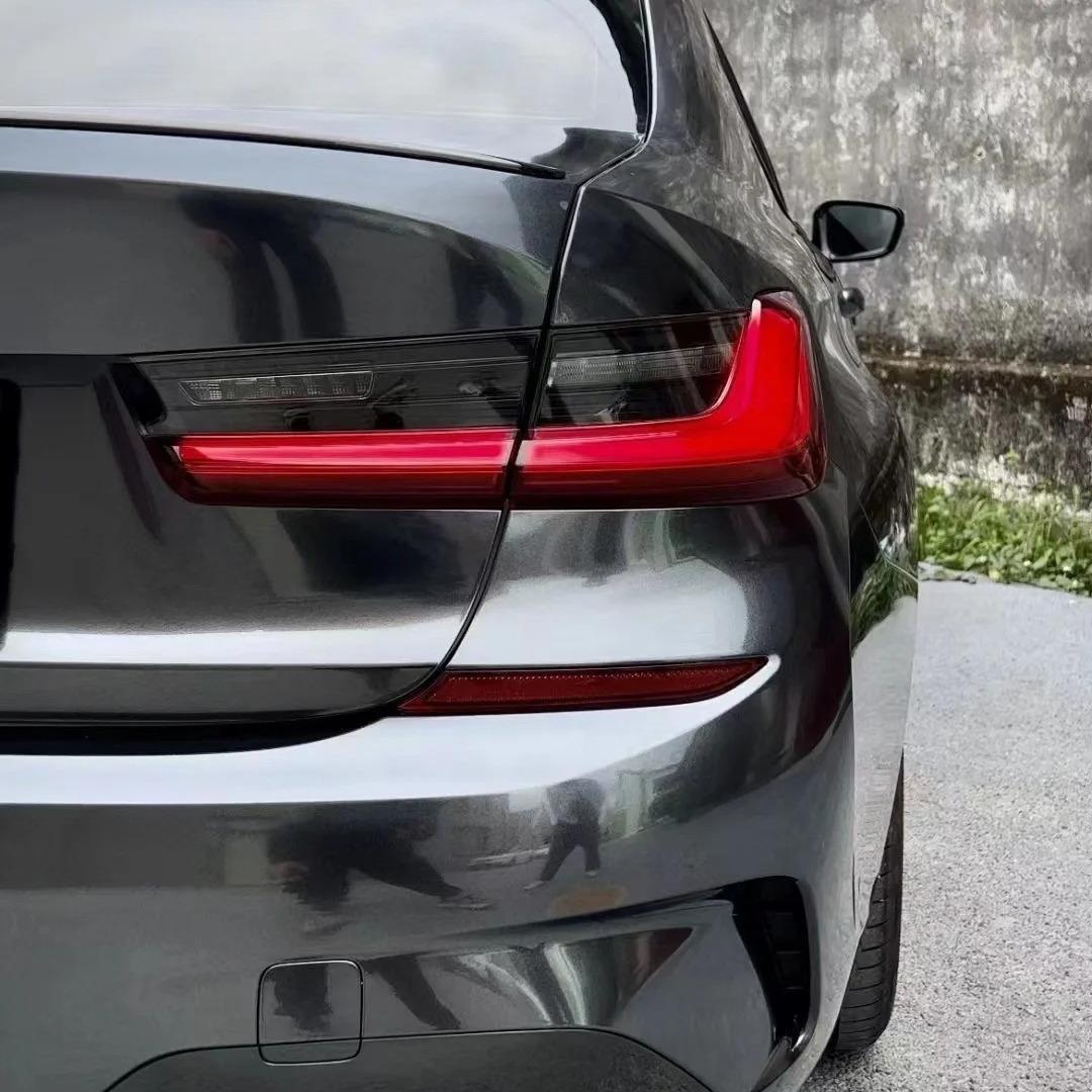 Gloss Metallic Charcoal Grey Car Vinyl Wrap PET review Time 04