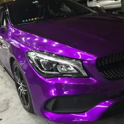 Gloss Metallic Grape Purple Car Vinyl Wrap PET review Touch 01