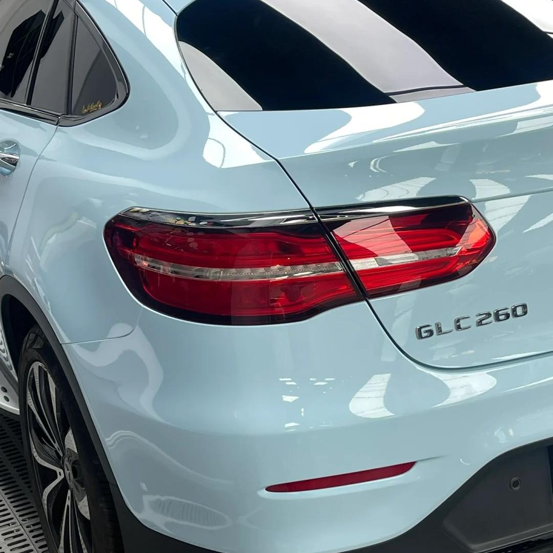 Gloss Ice Blue Car Vinyl Wrap PET review Light 03