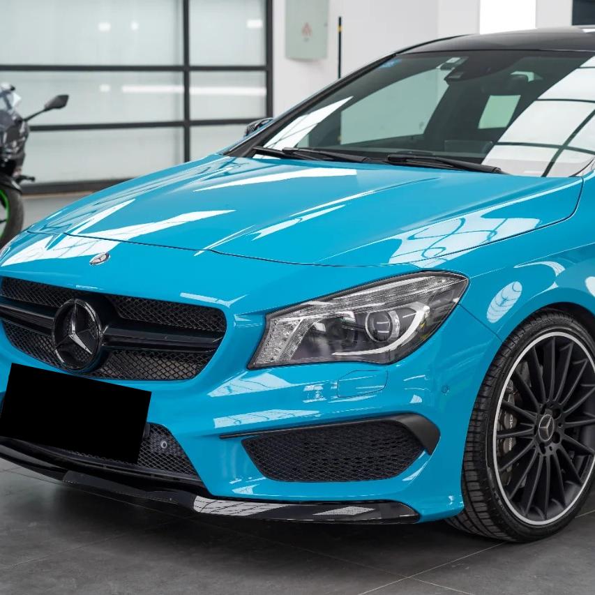 Gloss Miami Blue Car Vinyl Wrap Porsche PET review Found 01