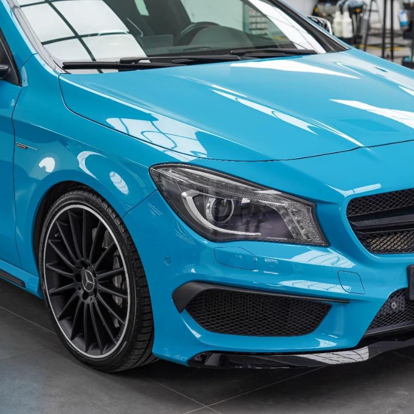 Gloss Miami Blue Car Vinyl Wrap Porsche PET review Found 03