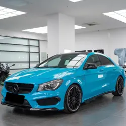 Gloss Miami Blue Car Vinyl Wrap Porsche PET review Found 01