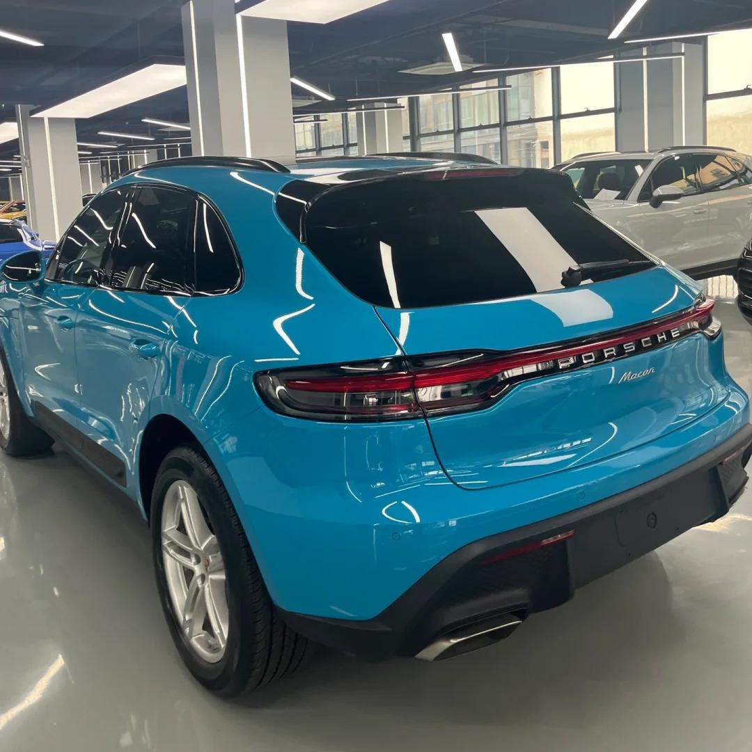 Gloss Miami Blue Car Vinyl Wrap Porsche PET review Future 02