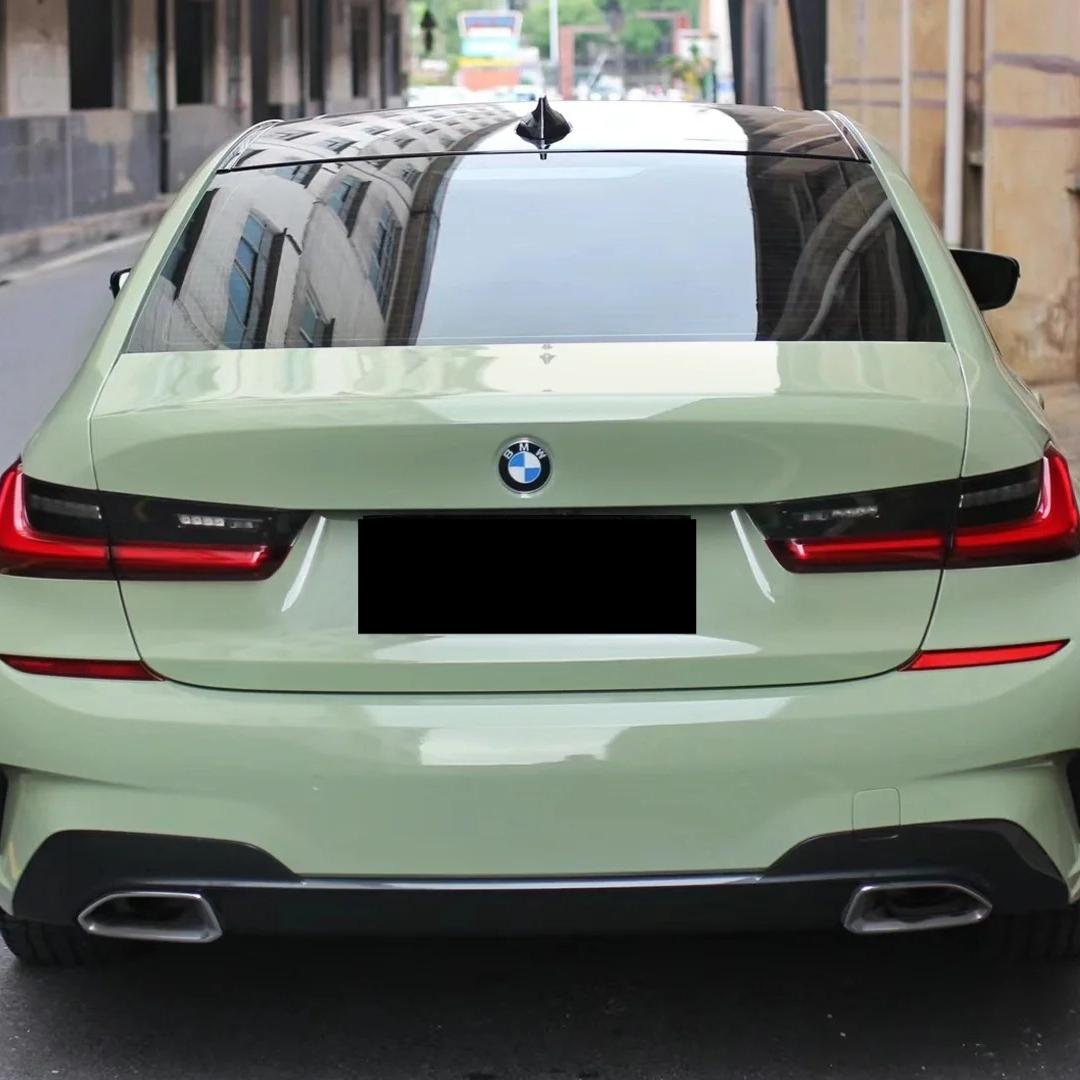 Gloss Light Khaki Green Car Vinyl Wrap PET review Light 03