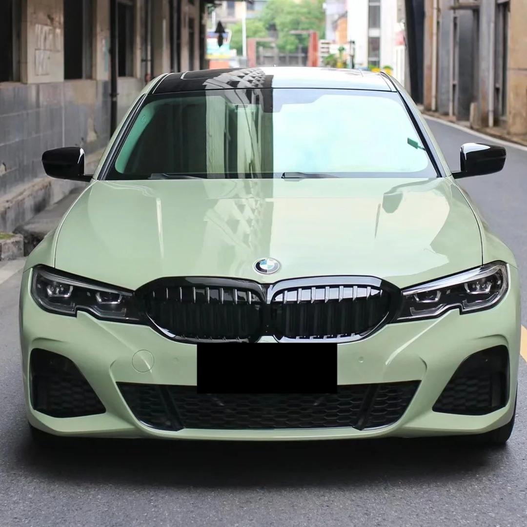 Gloss Light Khaki Green Car Vinyl Wrap PET review Light 00