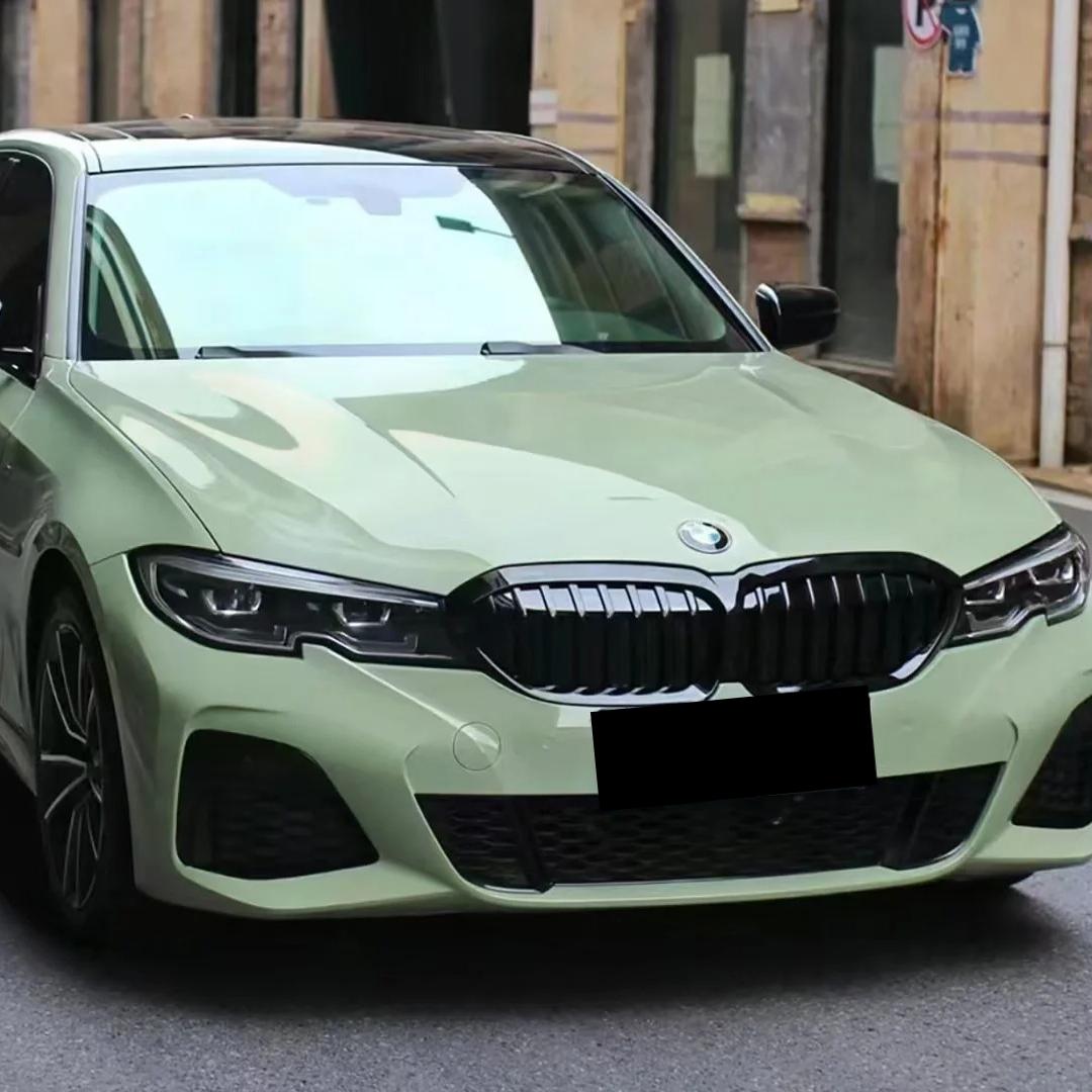 Gloss Light Khaki Green Car Vinyl Wrap PET review Light 01
