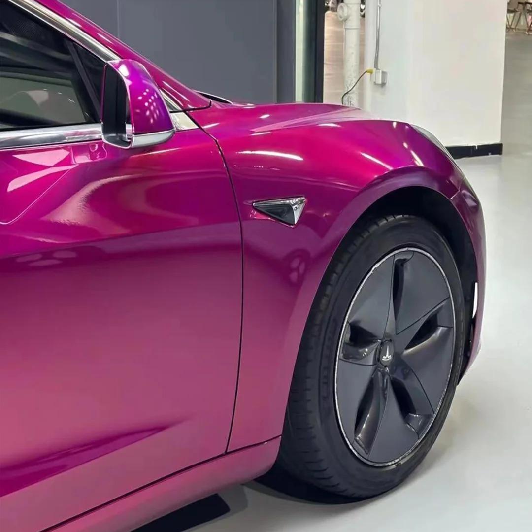 Gloss Metallic Rubellite Purple Car Vinyl Wrap PET  review Recommand 00