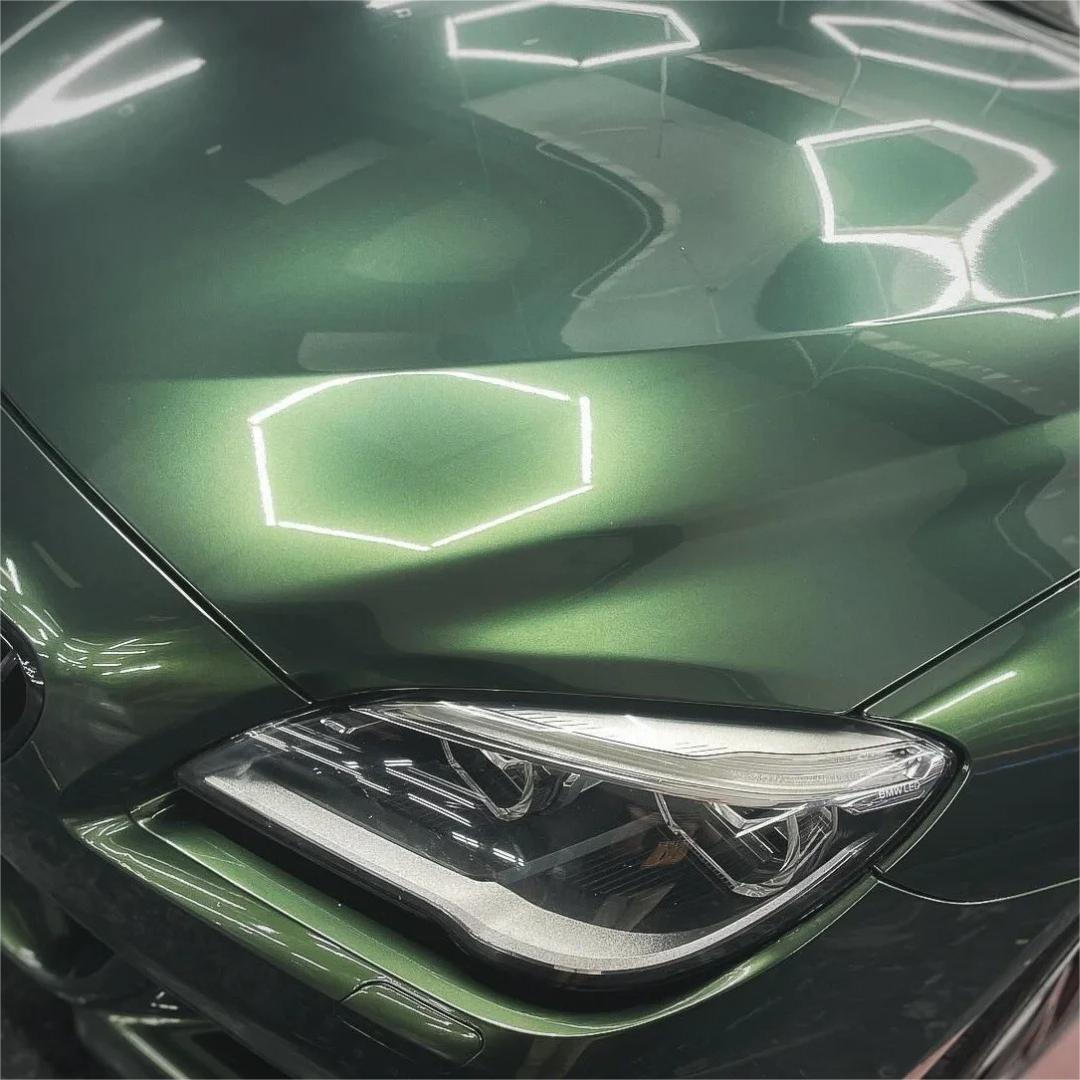 Glossy Paint Metalic Midnight Green Car Vinyl Wrap PET review Client 01