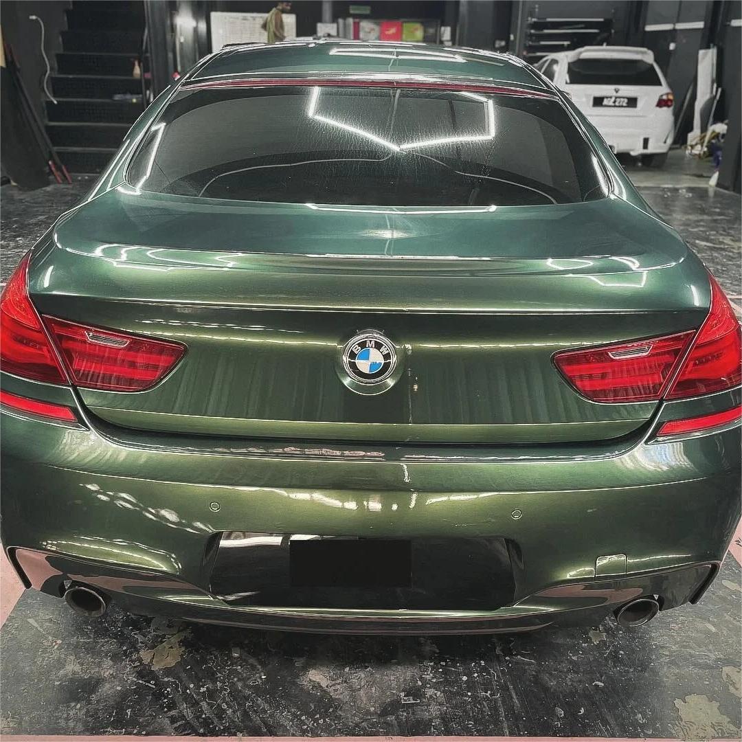 Glossy Paint Metalic Midnight Green Car Vinyl Wrap PET review Client 03