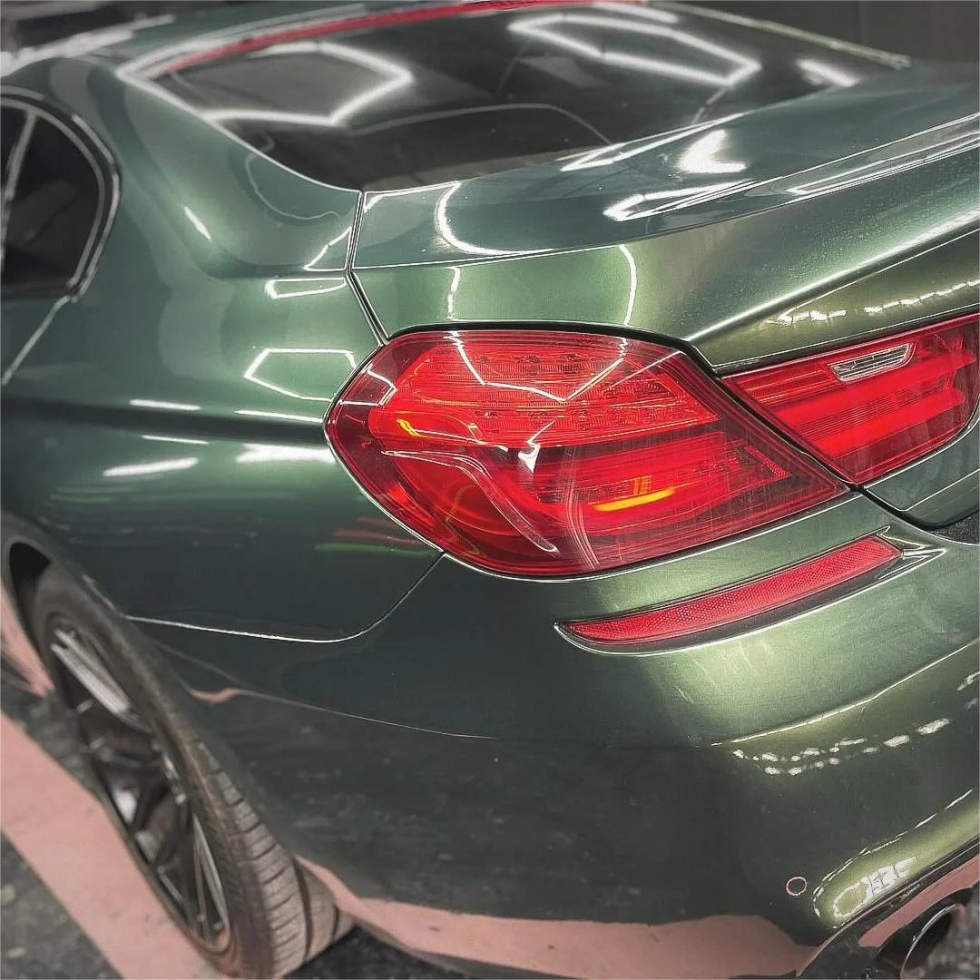 Glossy Paint Metalic Midnight Green Car Vinyl Wrap PET review Client 02
