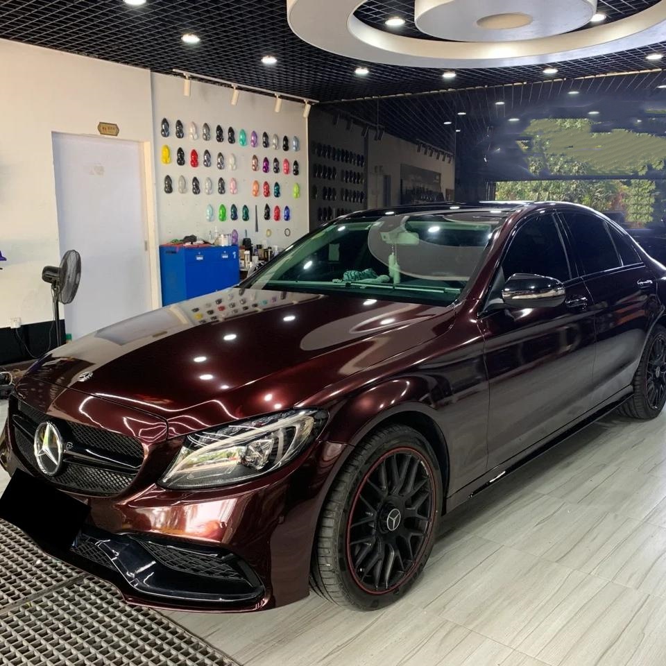 Gloss Metallic Black Rose Car Vinyl Wrap review Bubbles 02