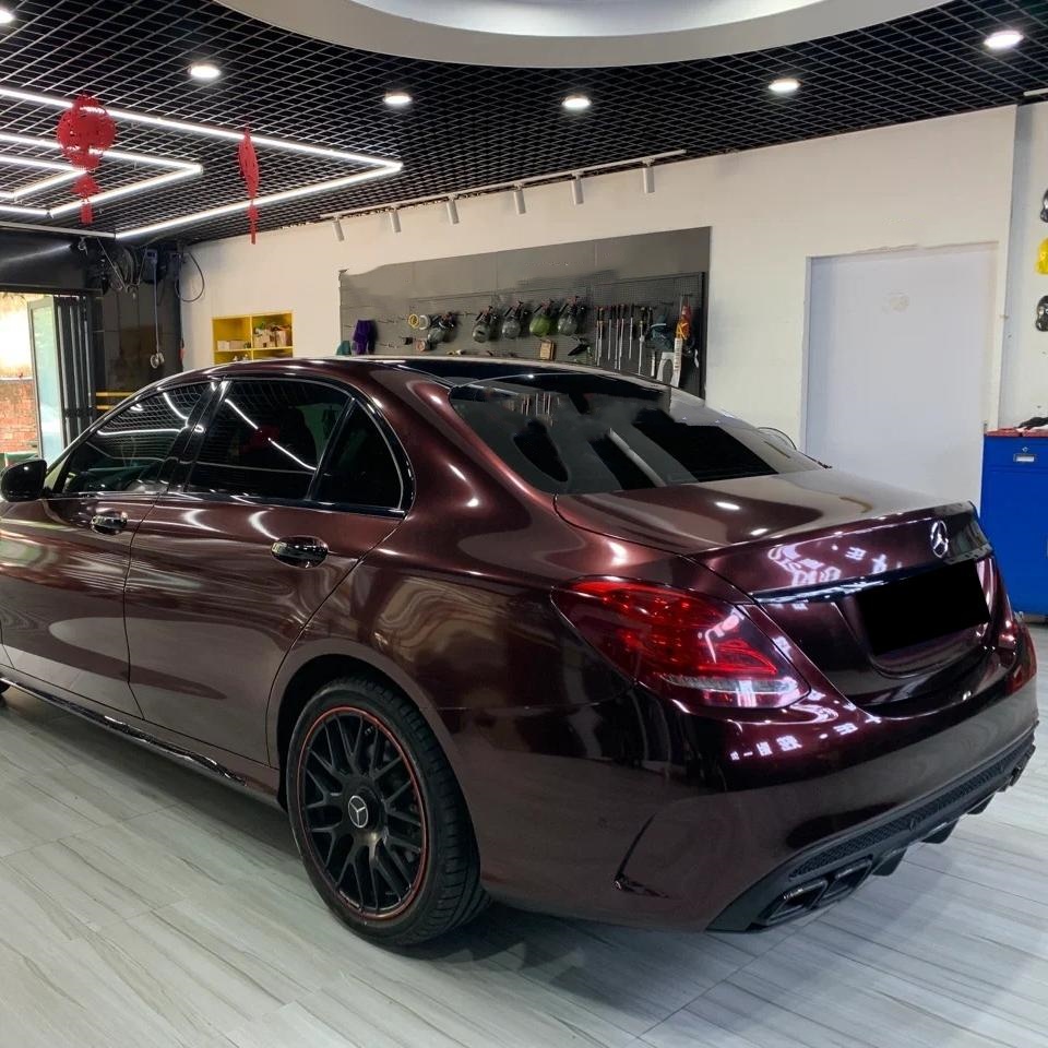 Gloss Metallic Black Rose Car Vinyl Wrap review Bubbles 03