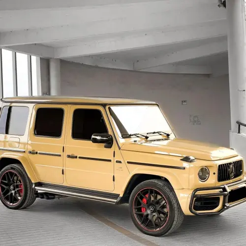 Gloss AMG Desert Yellow Car Vinyl Wrap PET review 