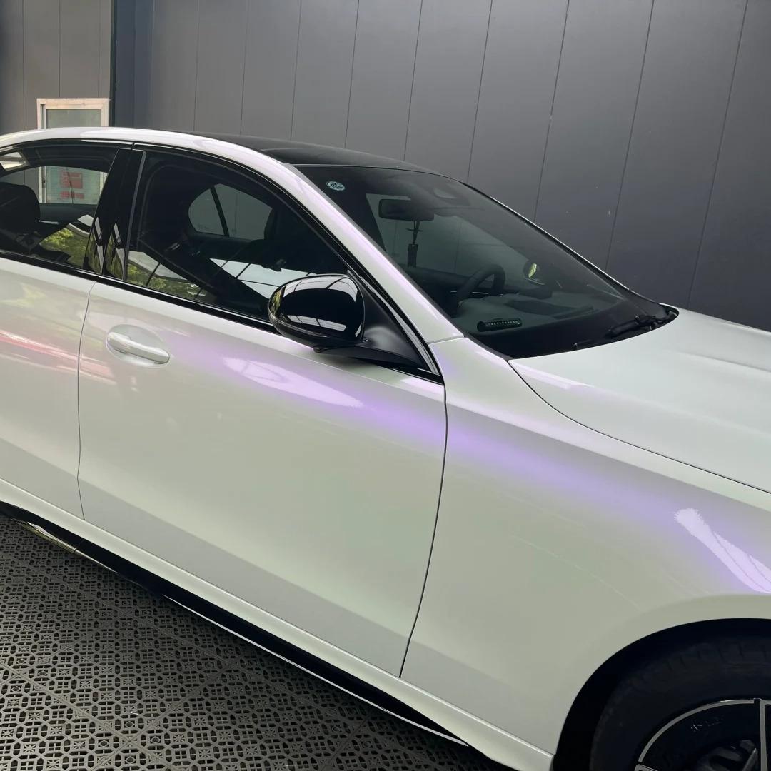 Gloss Chameleon Purple White Car Vinyl Wrap PET review Chameleon 01
