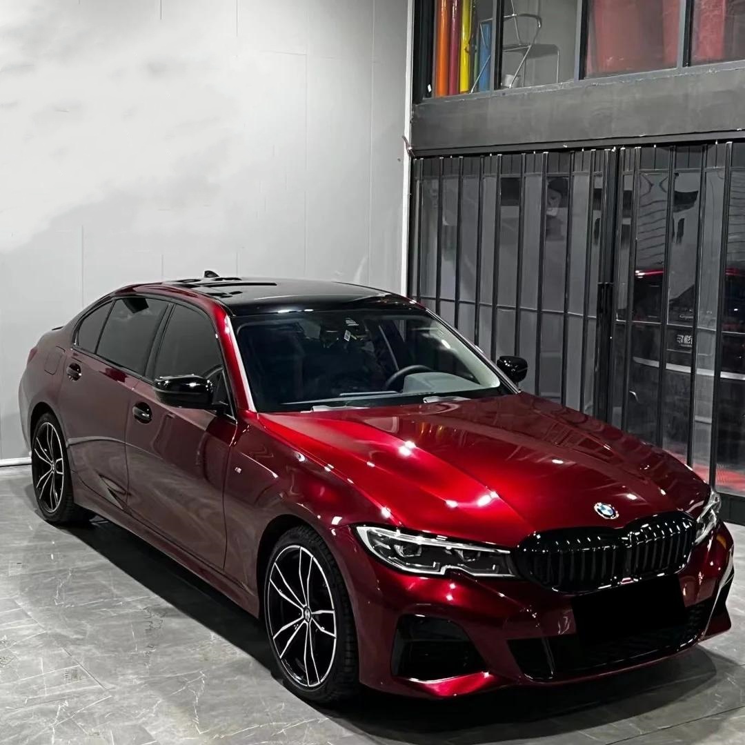 Ultra Glossy Liquid Dragon Red Car Vinyl Wrap PET review Drawn 00