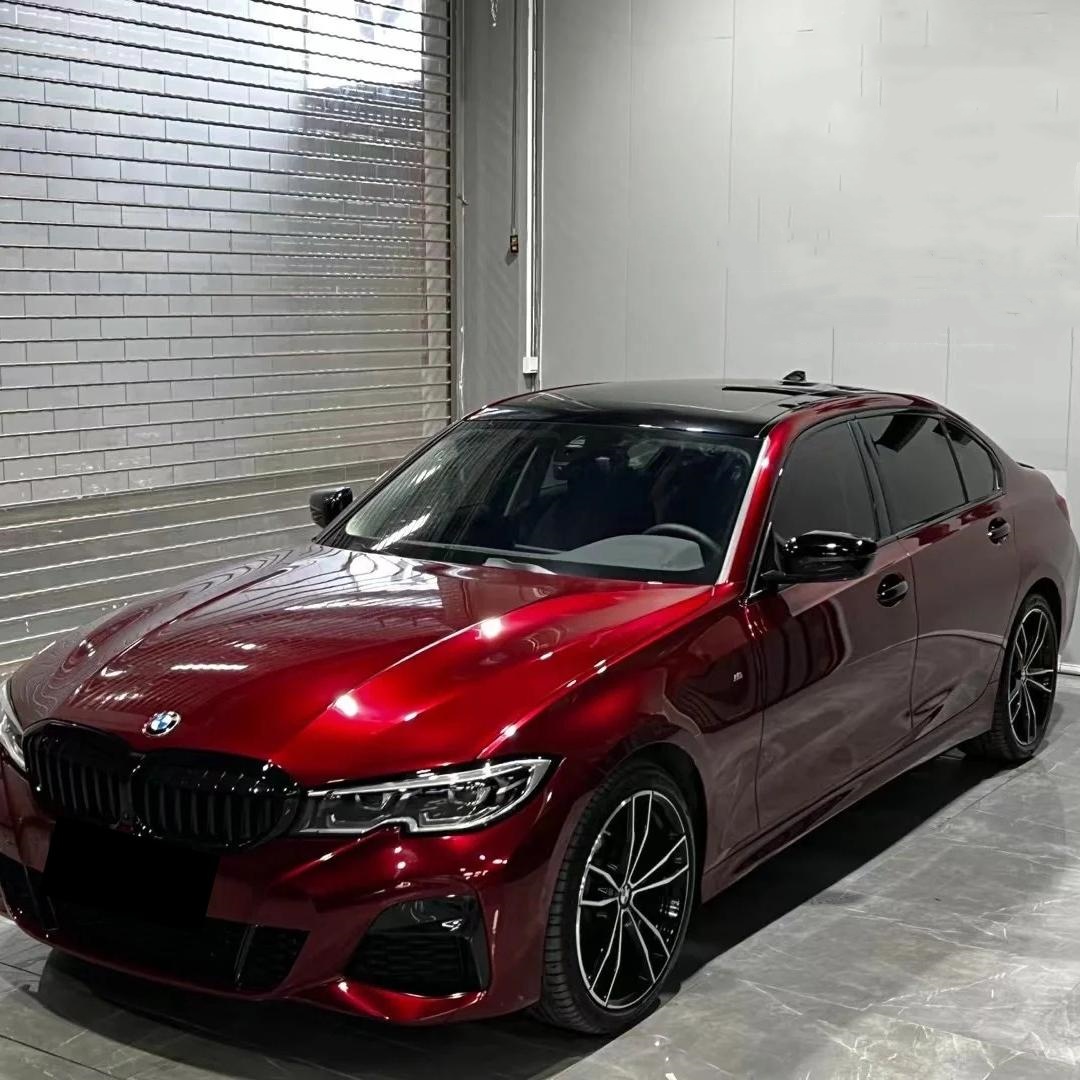 Ultra Glossy Liquid Dragon Red Car Vinyl Wrap PET review Drawn 01