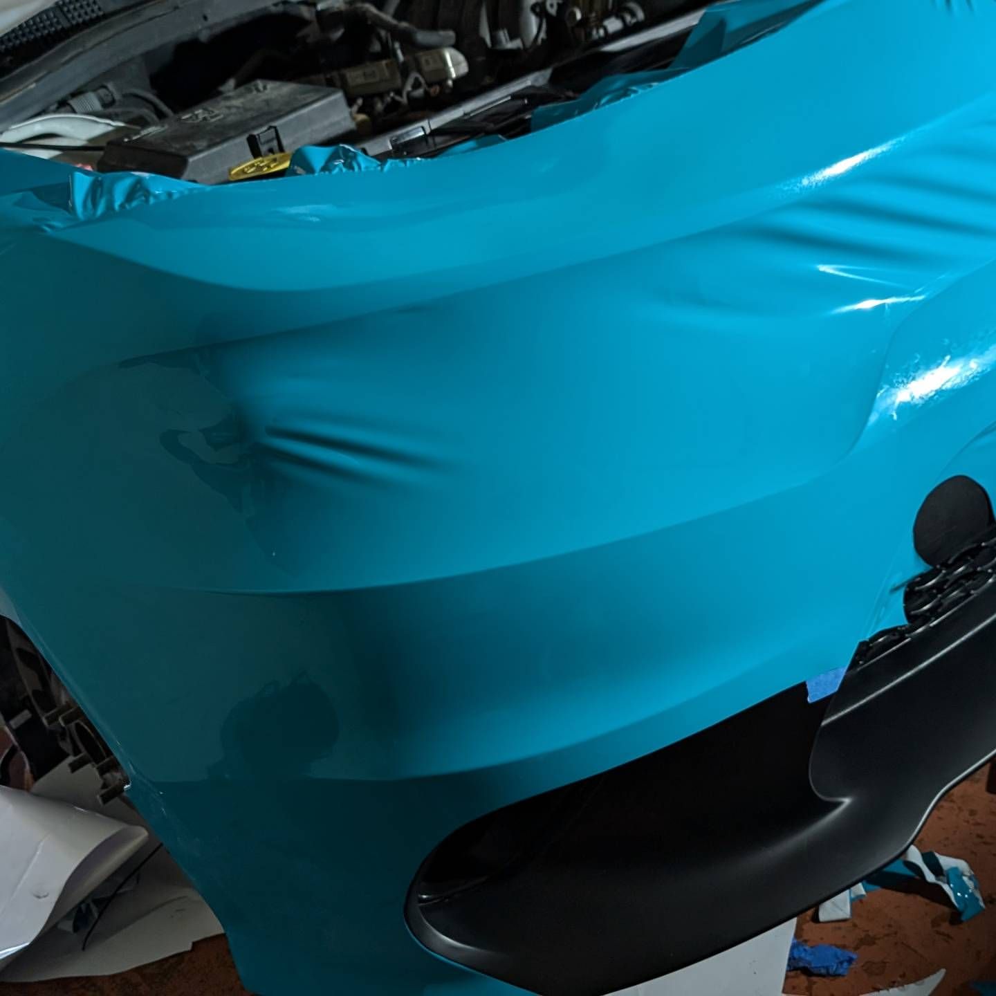 Gloss Miami Blue Car Vinyl Wrap Porsche PET review Gloss 06