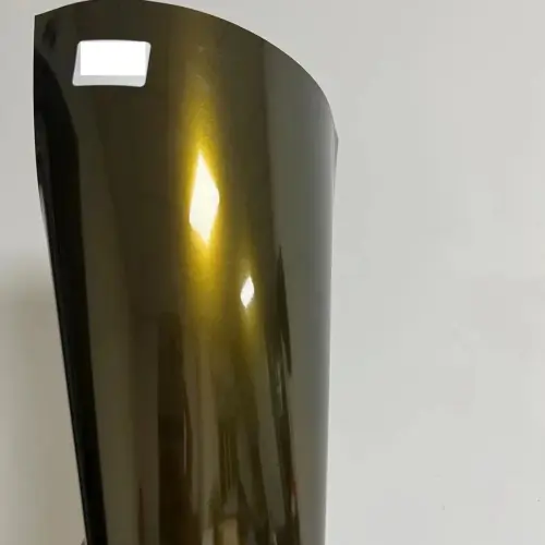 Gloss Metallic Midnight Gold Car Vinyl Wrap PET review 