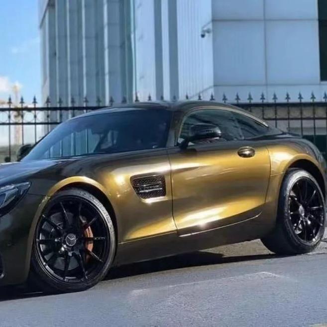 Gloss Metallic Midnight Gold Car Vinyl Wrap PET review Midnight 01
