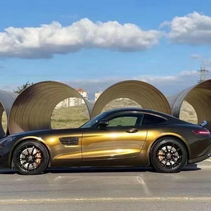 Gloss Metallic Midnight Gold Car Vinyl Wrap PET review Midnight 02