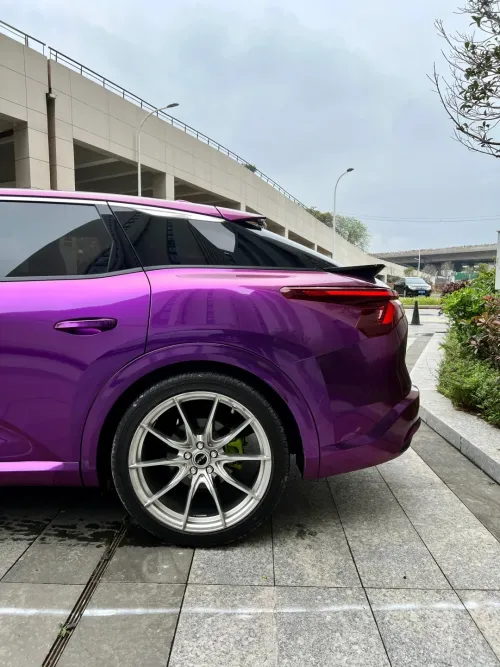 Gloss Metallic Grape Purple Car Vinyl Wrap PET review 
