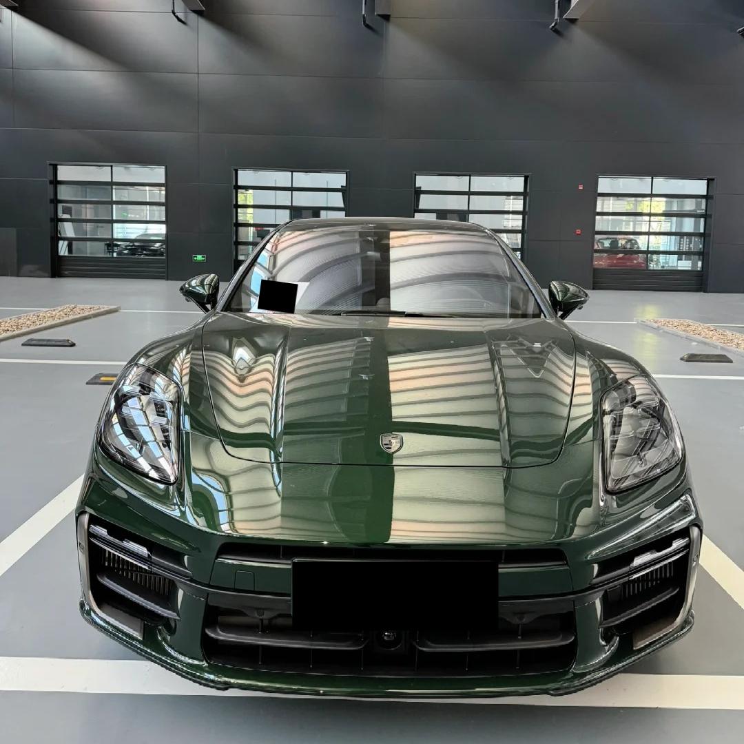 Gloss Metallic Oak Green Car Vinyl Wrap Porsche PET review Green 00