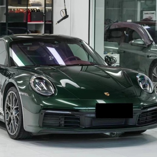 Gloss Metallic Oak Green Car Vinyl Wrap Porsche PET review 