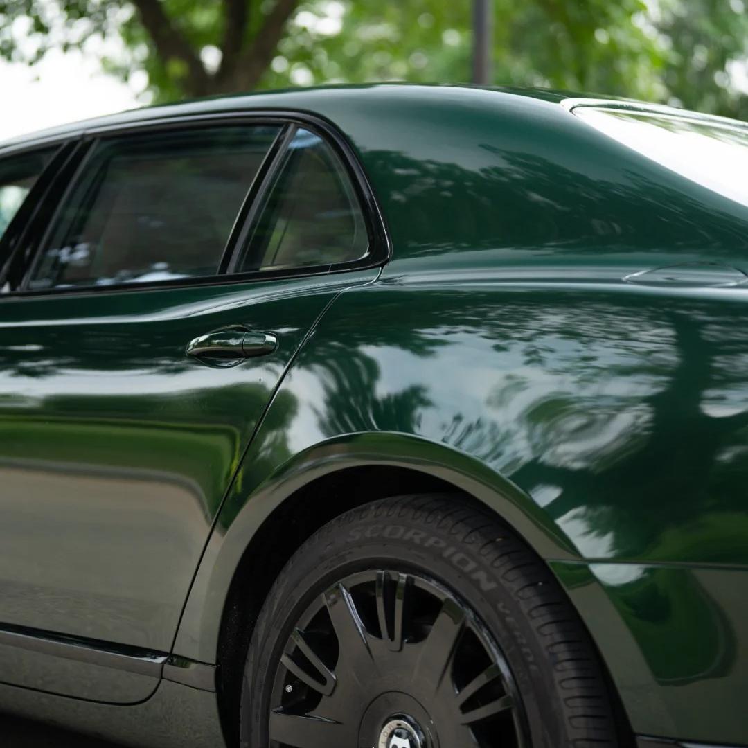 Gloss Metallic Oak Green Car Vinyl Wrap Porsche PET review Different 03