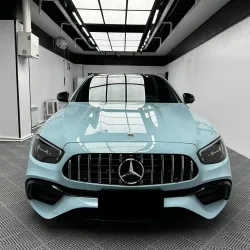 Gloss Meissen Blue Car Vinyl Wrap PET review Perfect 01