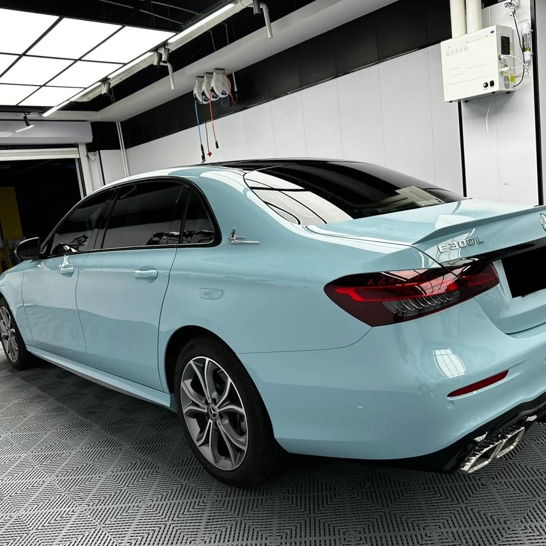 Gloss Meissen Blue Car Vinyl Wrap PET review Perfect 02