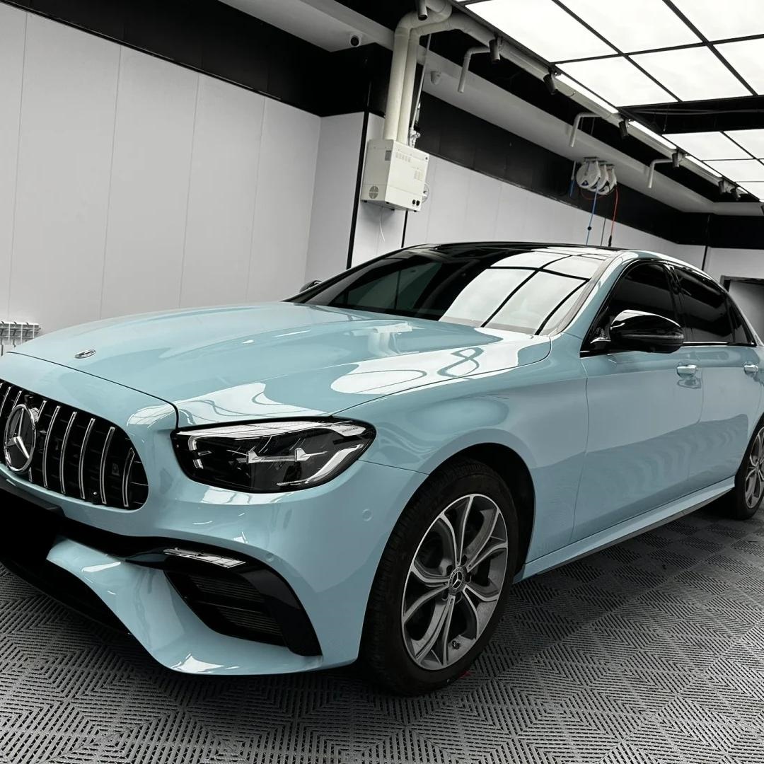 Gloss Meissen Blue Car Vinyl Wrap PET review Perfect 01
