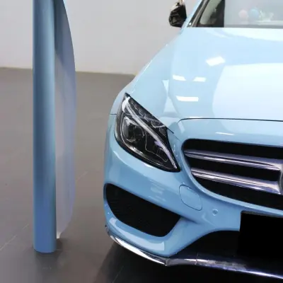 Gloss Meissen Blue Car Vinyl Wrap PET review Meissen 03