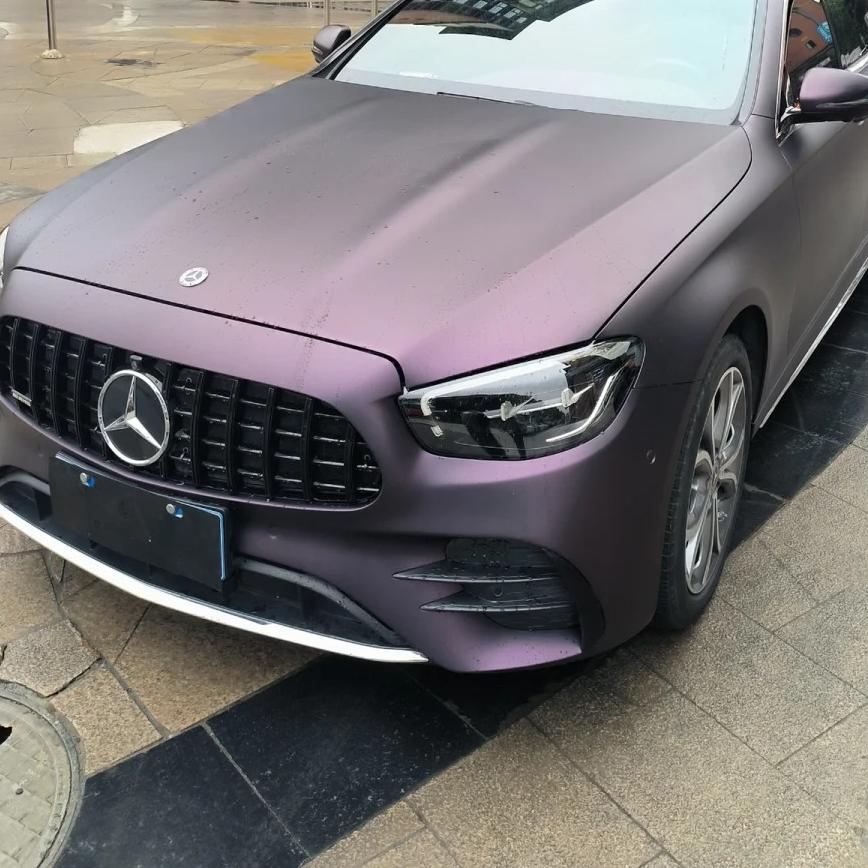 Ultra Matte Metallic Black Purple Car Vinyl Wrap review Using 00