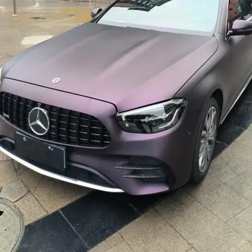 Ultra Matte Metallic Black Purple Car Vinyl Wrap review 