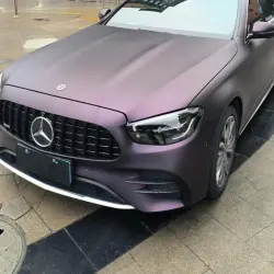 Ultra Matte Metallic Black Purple Car Vinyl Wrap review Using 01