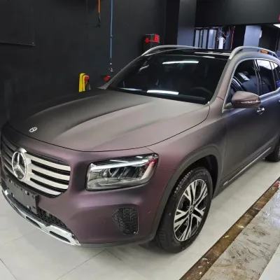 Ultra Matte Metallic Black Purple Car Vinyl Wrap review Closet 01