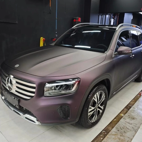 Ultra Matte Metallic Black Purple Car Vinyl Wrap reviewed by