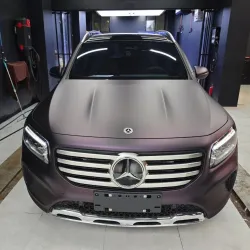 Ultra Matte Metallic Black Purple Car Vinyl Wrap review Closet 03