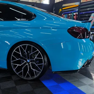 Gloss Miami Blue Car Vinyl Wrap Porsche PET review NCW 05
