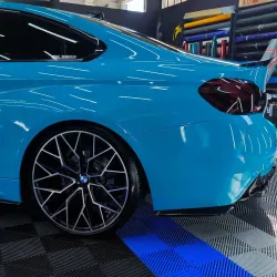 Gloss Miami Blue Car Vinyl Wrap Porsche PET review NCW 06