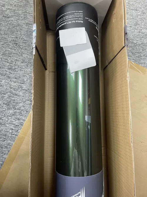 Glossy Paint Metalic Midnight Green Car Vinyl Wrap PET review 