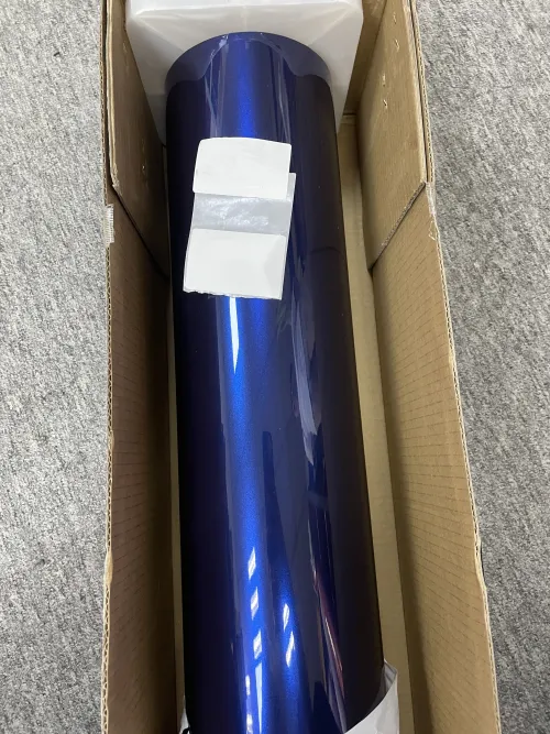 Gloss Metallic Dark Blue Car Vinyl Wrap PET | Audi Navarre Blue review 