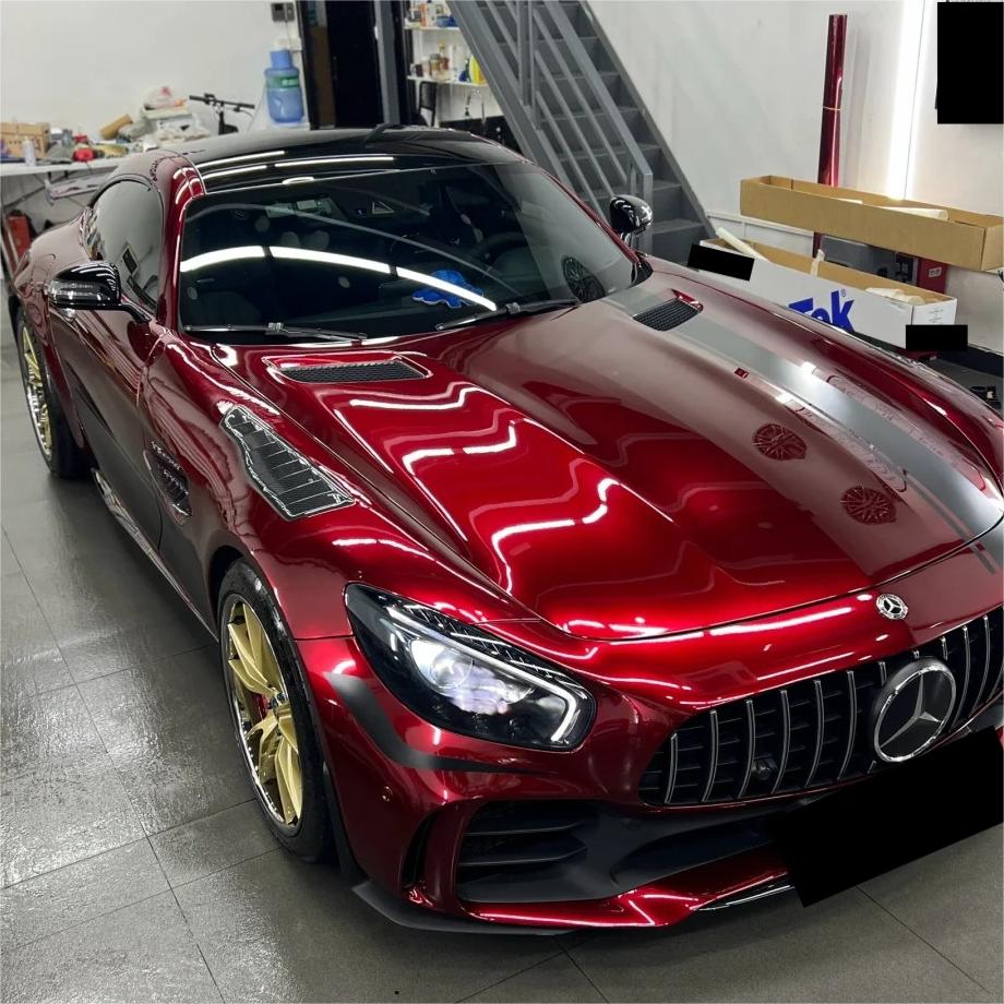Ultra Glossy Liquid Dragon Red Car Vinyl Wrap PET review Liquid 01