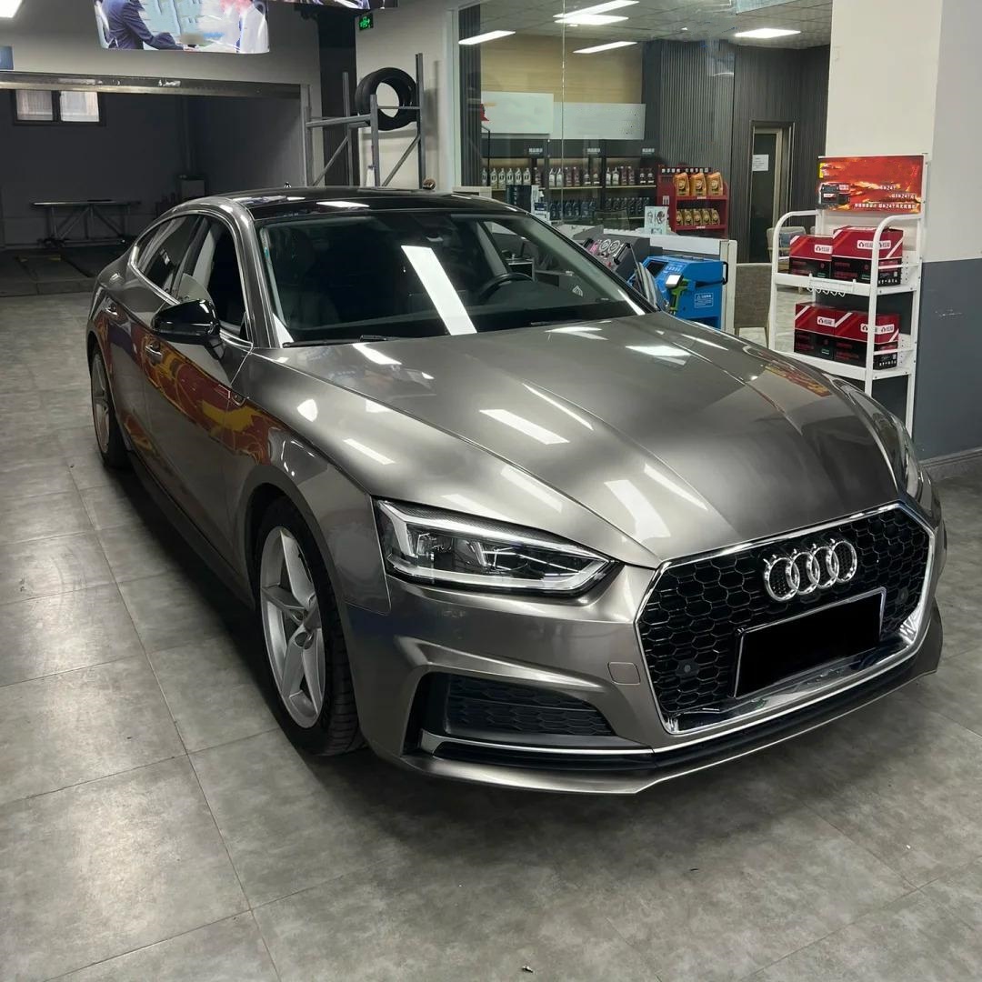 Gloss Liquid Metallic Silver Car Vinyl Wrap PET  review Install