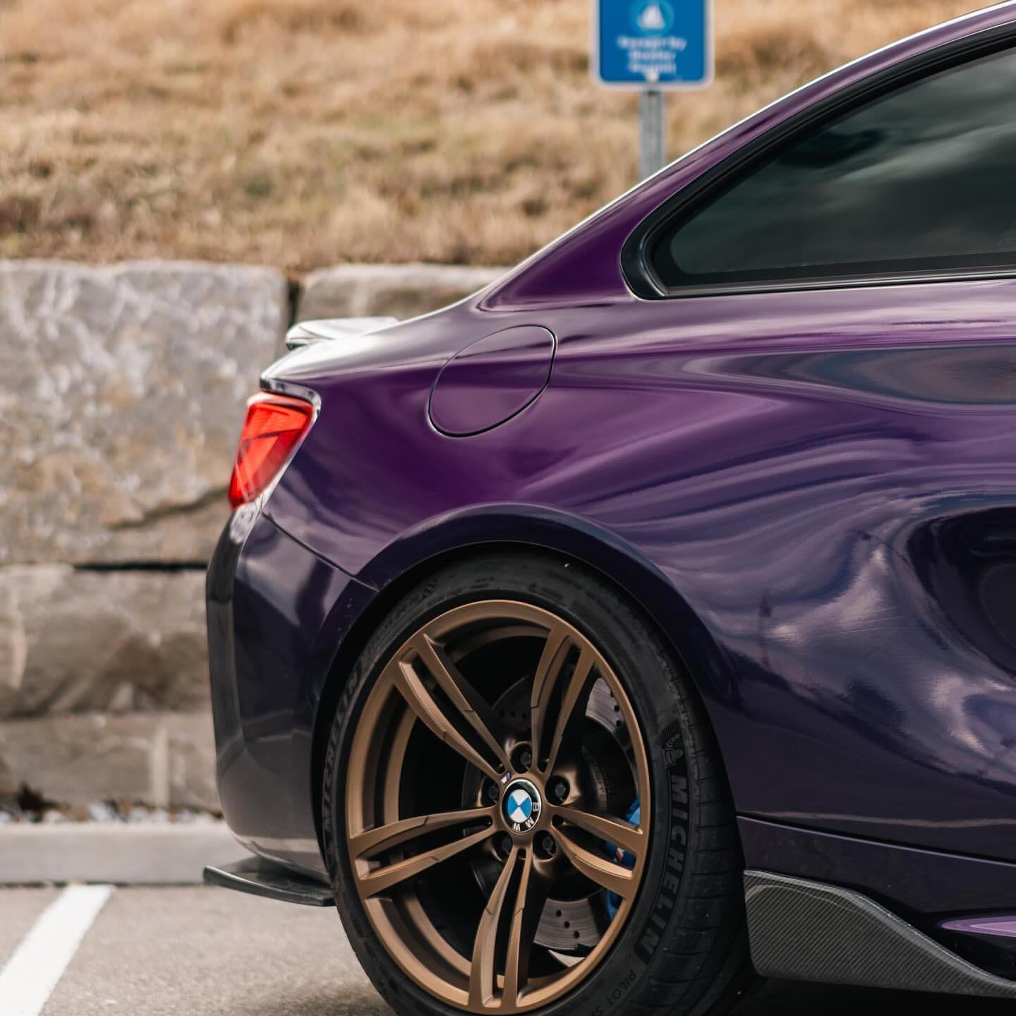 Gloss Metallic Midnight Purple Car Vinyl Wrap BMW PET review Mis 02