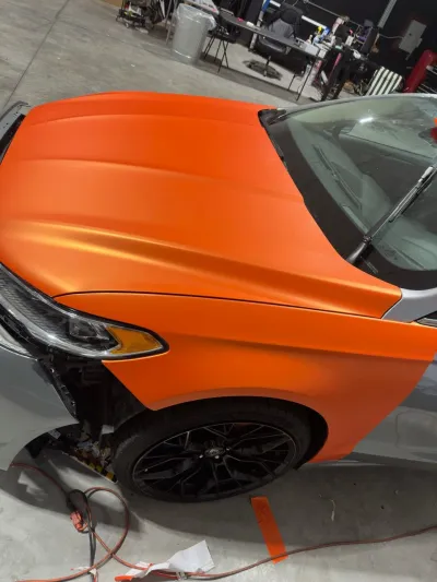 Matte Metallic Satin Stunning Orange Car Vinyl Wrap review Lawson 00