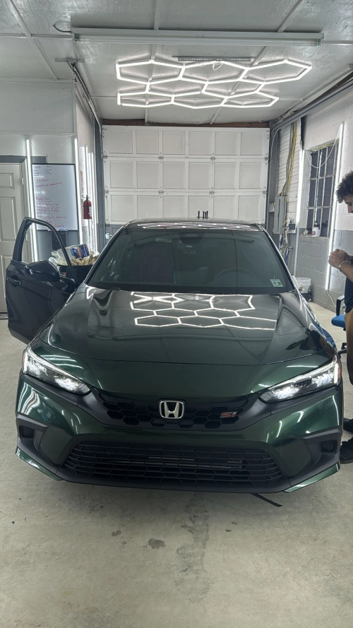 Glossy Paint Metalic Midnight Green Car Vinyl Wrap PET review 