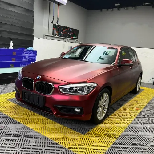 Satin Chrome Metallic Romanee Red Car Vinyl Wrap  review 