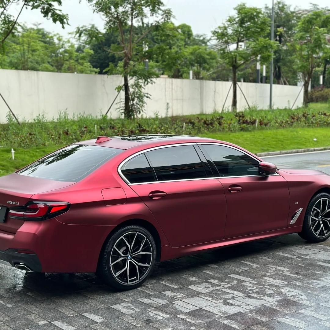 Satin Chrome Metallic Romanee Red Car Vinyl Wrap  review Finish 02