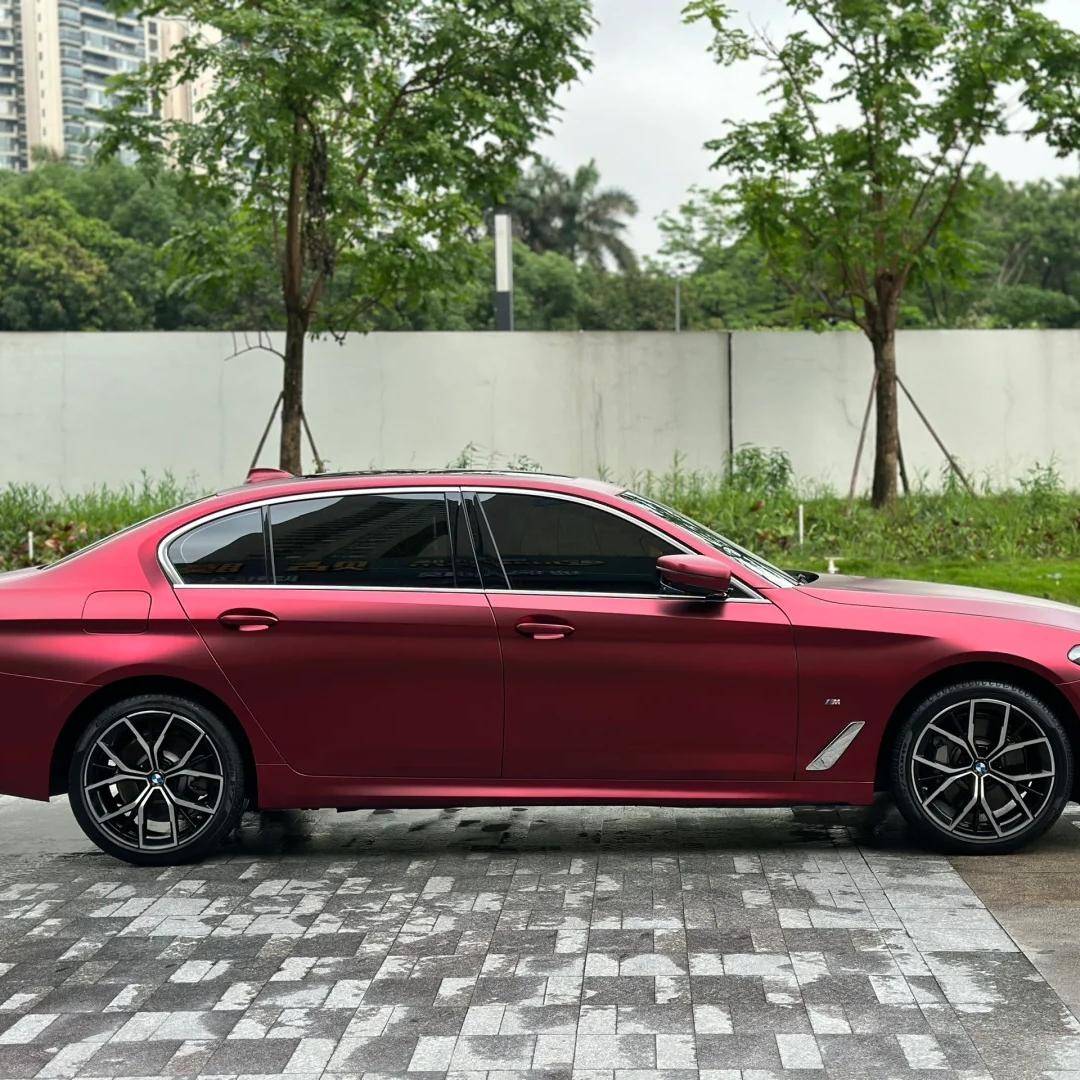 Satin Chrome Metallic Romanee Red Car Vinyl Wrap  review Finish 04